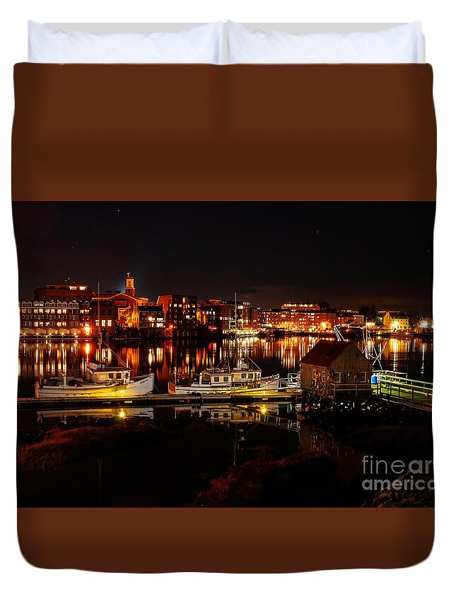 Landscape Duvet Cover featuring the photograph On the River by Steve Brown