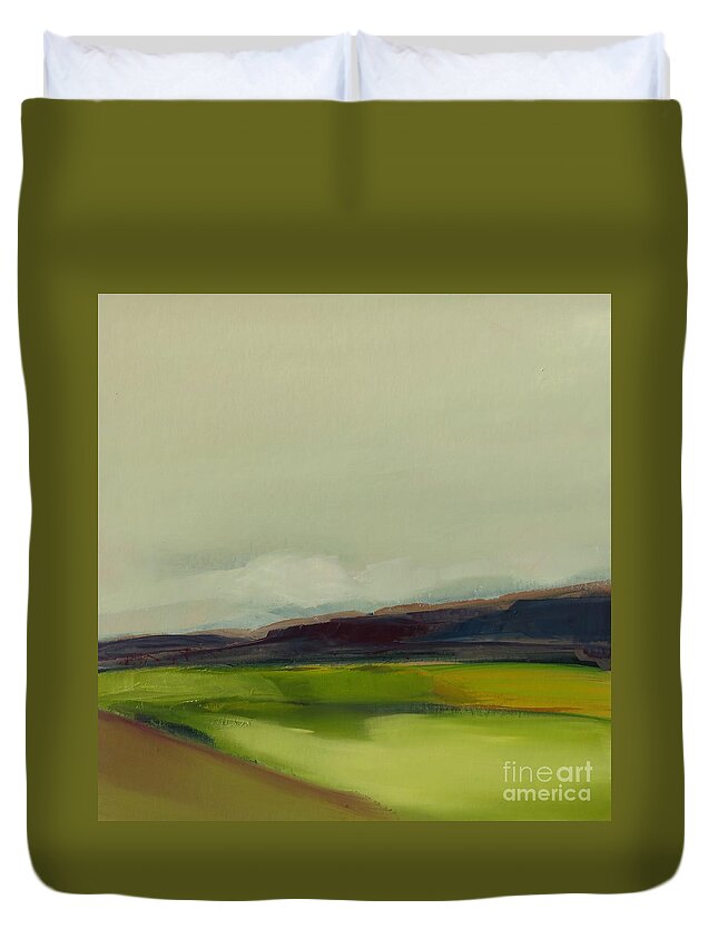 Landscape Duvet Cover featuring the painting On the Road by Michelle Abrams