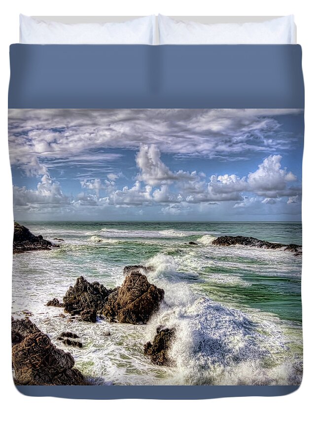 Toco Duvet Cover featuring the photograph On The Rocks by Nadia Sanowar