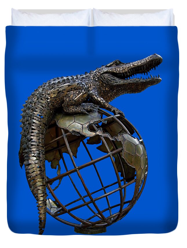 Gator Ubiquity Duvet Cover featuring the photograph On Top Of The World Transparent For T Shirts by D Hackett