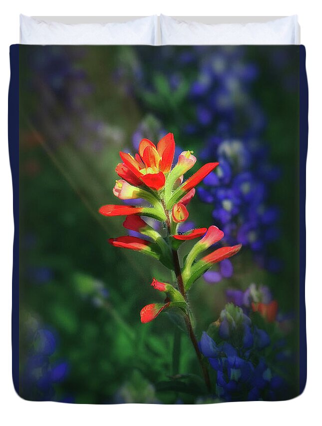Owed To Nature Duvet Cover featuring the photograph One Paintbrush by Sylvia J Zarco