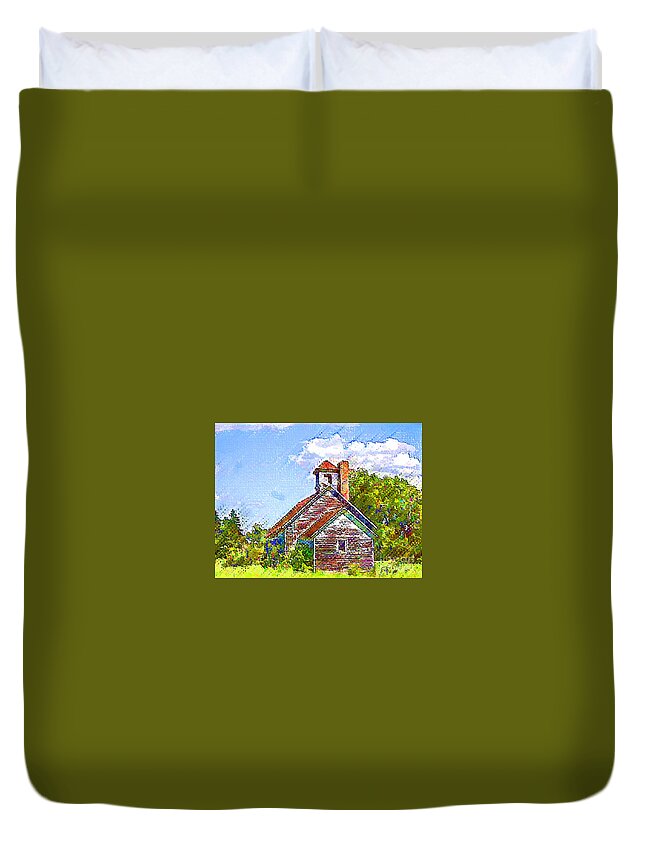 One Room Schoolhouse Duvet Cover featuring the photograph One Room Schoolhouse by DJ Fessenden