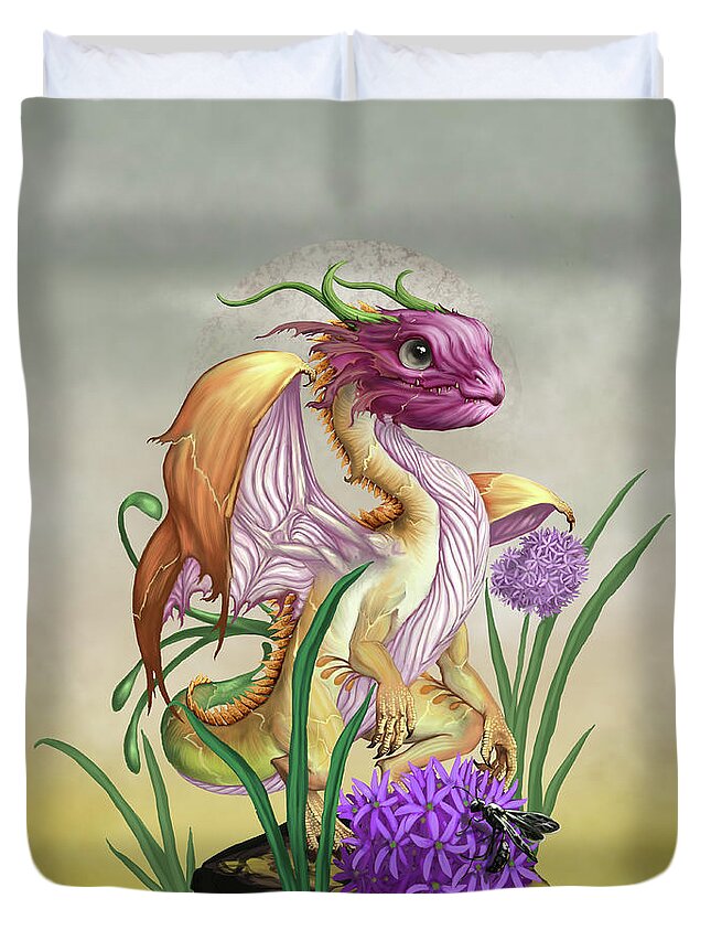 Onion Duvet Cover featuring the digital art Onion Dragon by Stanley Morrison