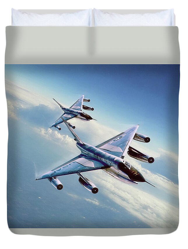 Aviation Duvet Cover featuring the digital art Operation Heat Rise by Peter Chilelli