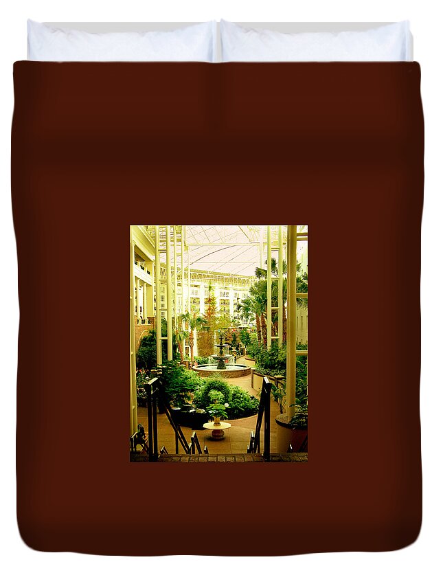 Flower Duvet Cover featuring the photograph Opryland Hotel by Trish Tritz