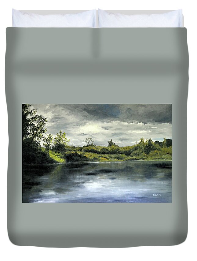 River Duvet Cover featuring the painting Opulence by Mary Tuomi
