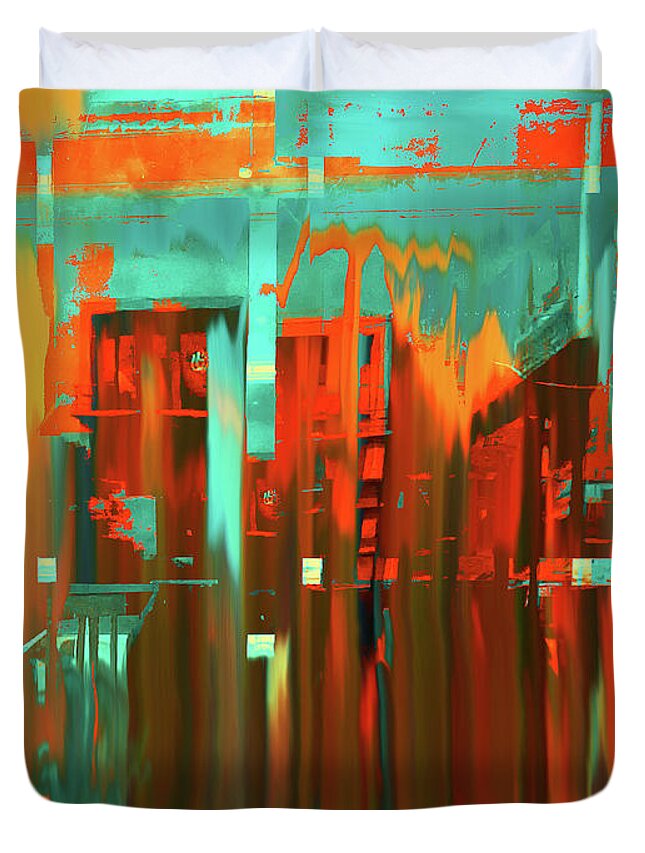 City Duvet Cover featuring the photograph Orange city by Gabi Hampe