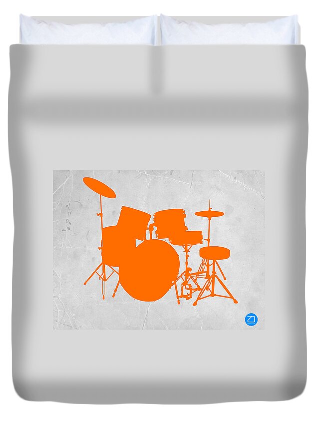 Drums Duvet Cover featuring the photograph Orange Drum Set by Naxart Studio