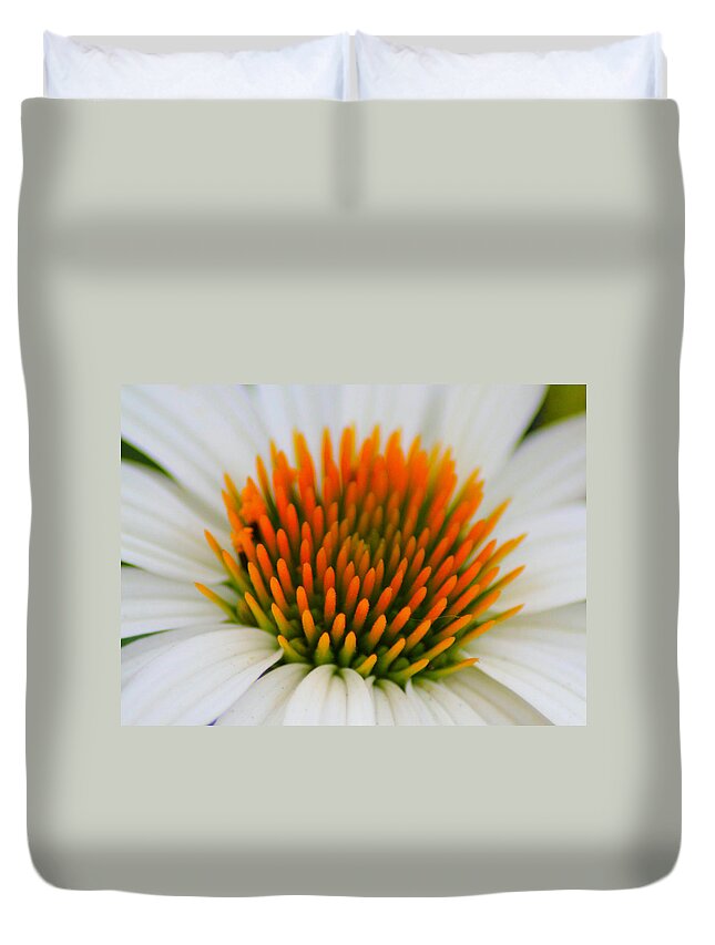Flower Duvet Cover featuring the photograph Orange Glow by Karen Wagner