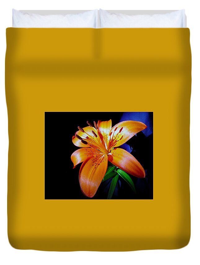 Flower Duvet Cover featuring the photograph orange Glow by Robert Och