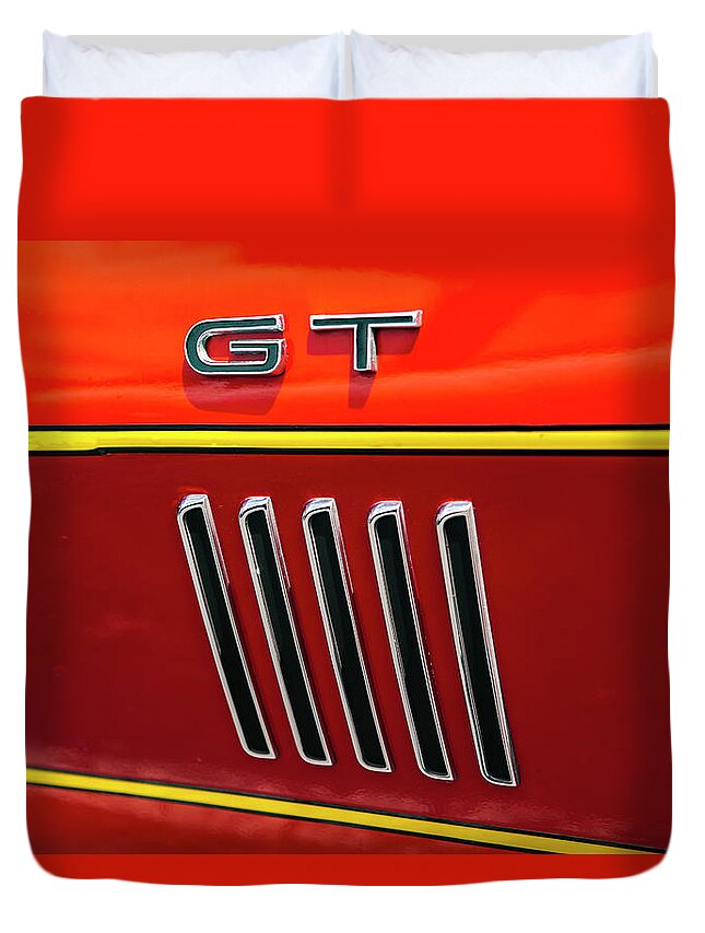 Gt Duvet Cover featuring the photograph Orange GT by Melinda Ledsome