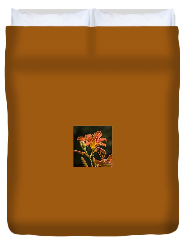 Flower Duvet Cover featuring the photograph Orange Lily Beauty by Joann Long
