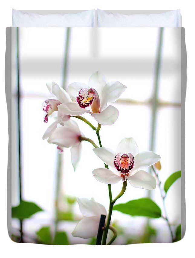  Duvet Cover featuring the photograph Orchid by Angela Rath
