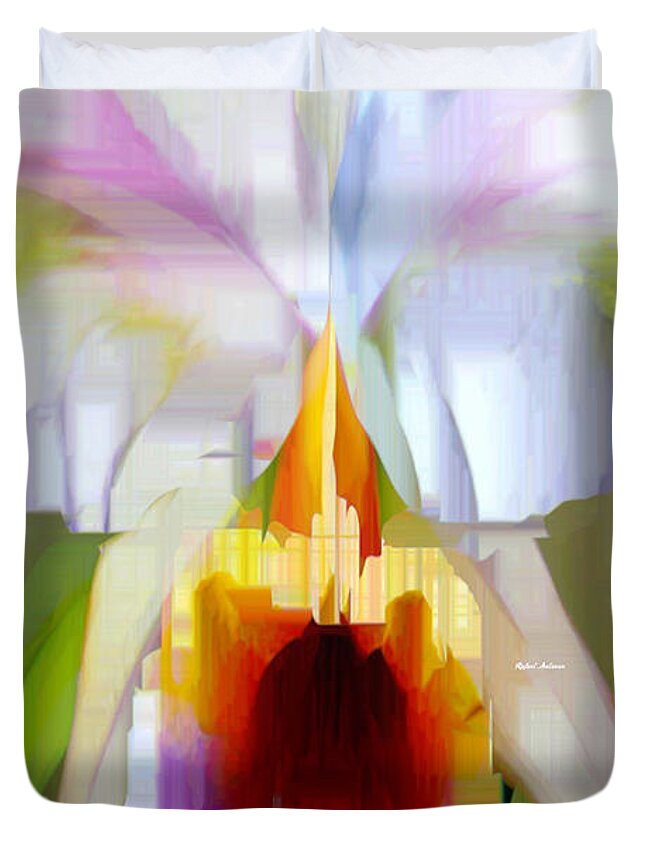 Art Duvet Cover featuring the digital art Orchid Cattleya by Rafael Salazar