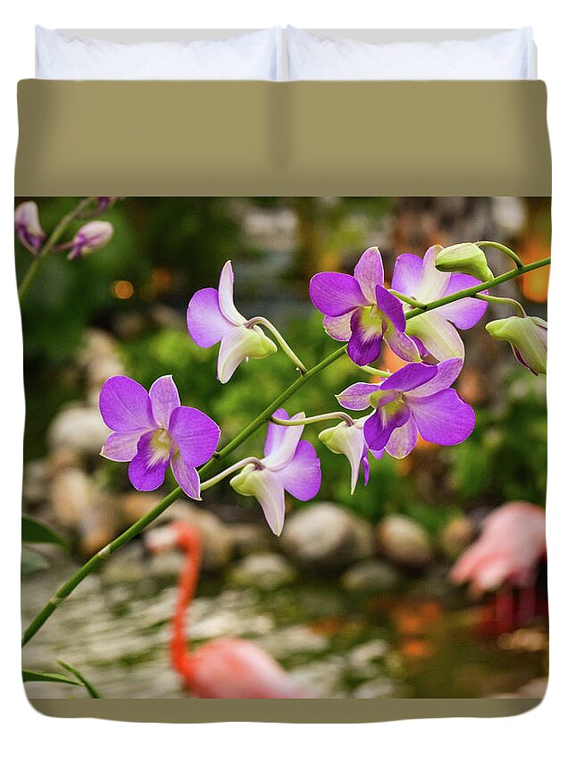 Orchid Duvet Cover featuring the photograph Orchids in Paradise by Nicole Lloyd