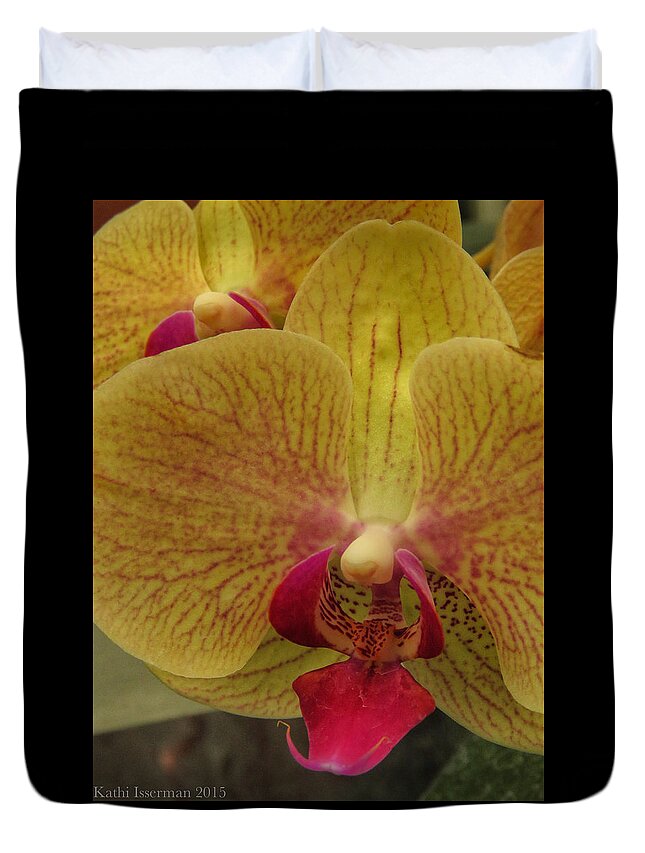 Bees Duvet Cover featuring the photograph Orchids by Kathi Isserman