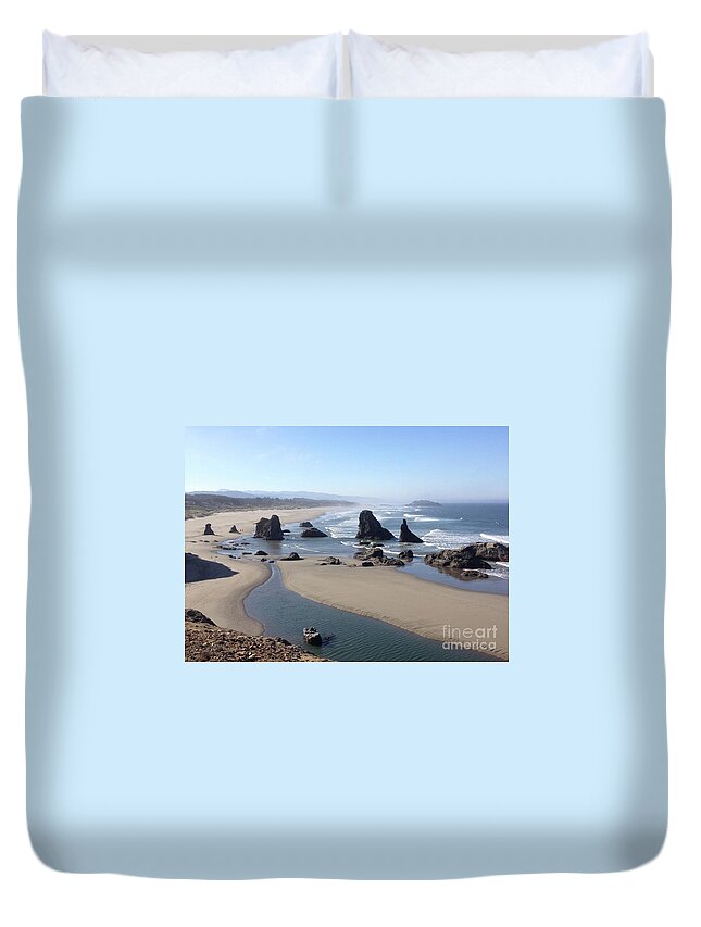 Oregon Duvet Cover featuring the photograph Oregon Coast Sea Stacks by Barbara Von Pagel