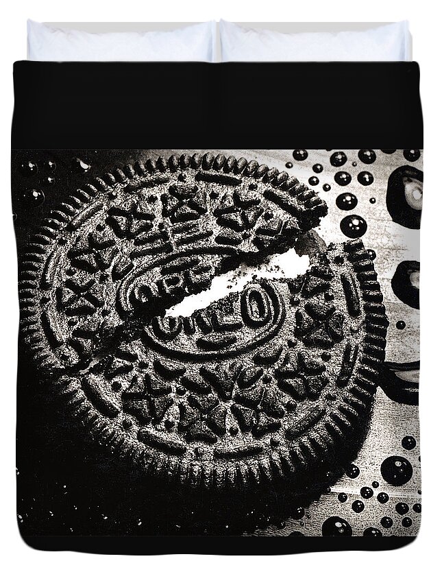 Cookie Duvet Cover featuring the photograph Oreo Cookie by Nancy Mueller