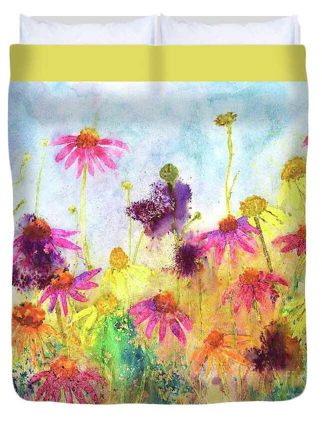  Duvet Cover featuring the painting Organized Chaos by Barrie Stark