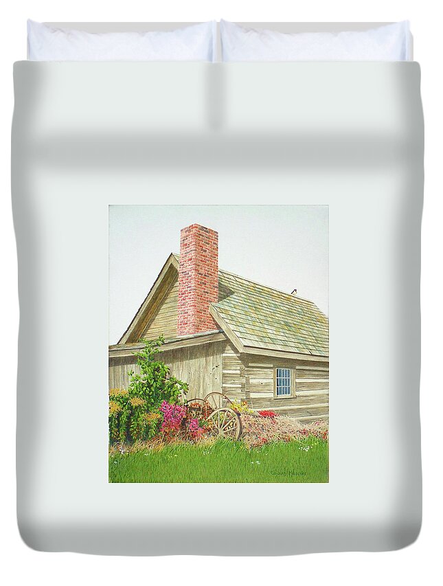 Pioneer Duvet Cover featuring the painting Our Rural Heritage by Conrad Mieschke