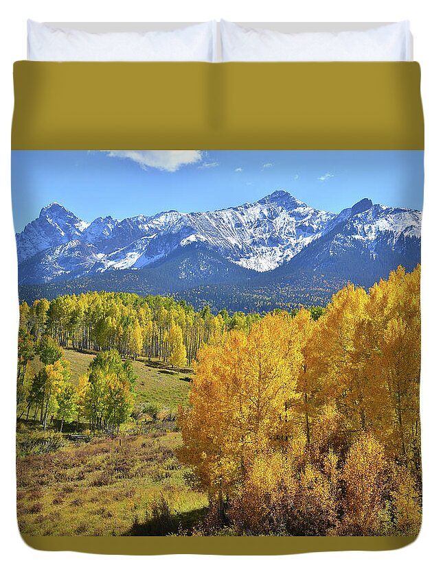 Colorado Duvet Cover featuring the photograph Ouray County Road 8 by Ray Mathis