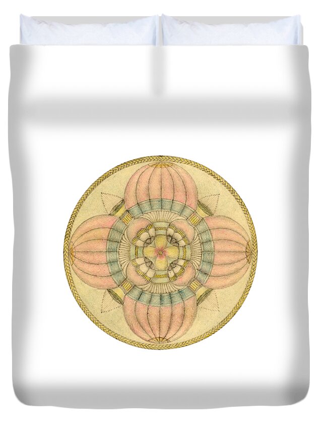 J Alexander Duvet Cover featuring the drawing Ouroboros ja087 by Dar Freeland