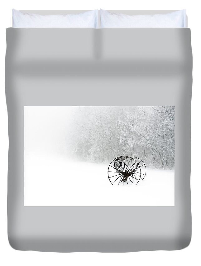 Blue Ridge Parkway Duvet Cover featuring the photograph Out of the Mist a Forgotten Era 2014 by Greg Reed