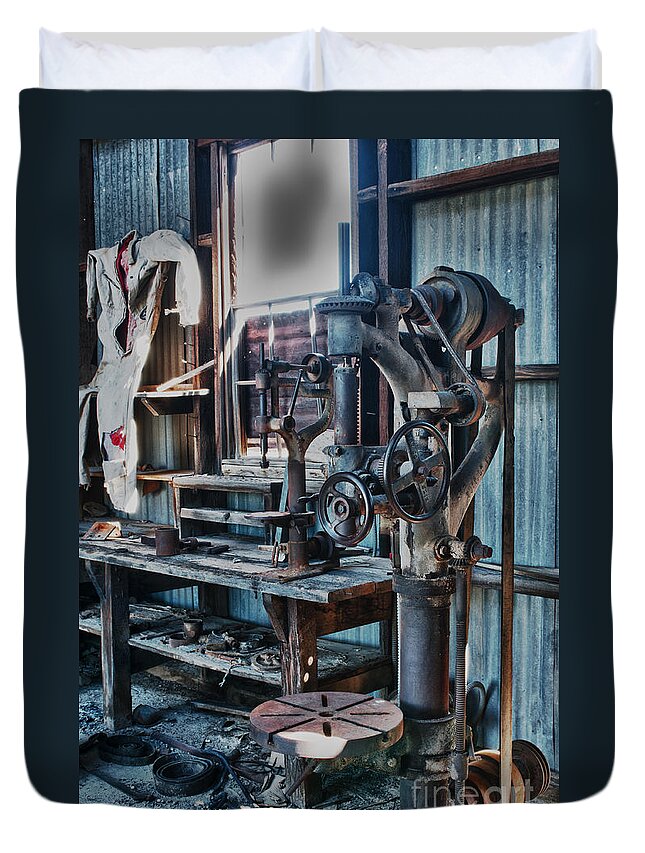 Odds & Ends Duvet Cover featuring the photograph Out Of Work by Sandra Bronstein