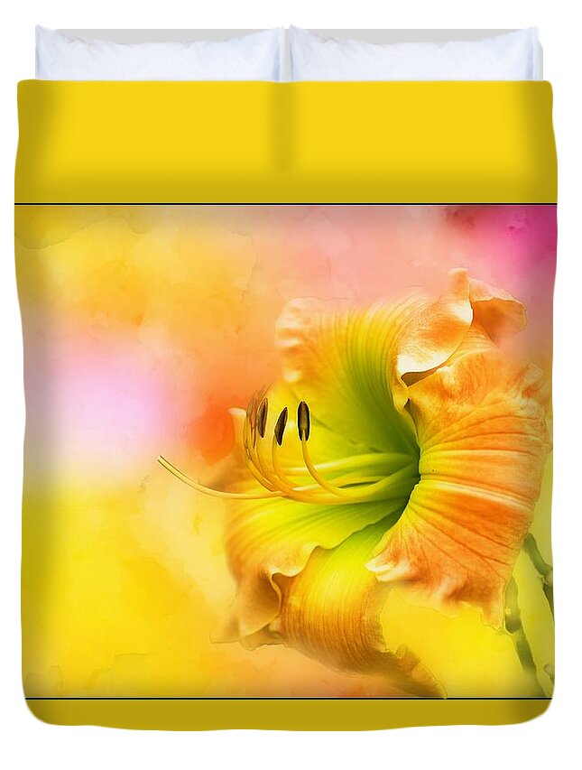 Flora Duvet Cover featuring the photograph Out of Yellow by Ches Black