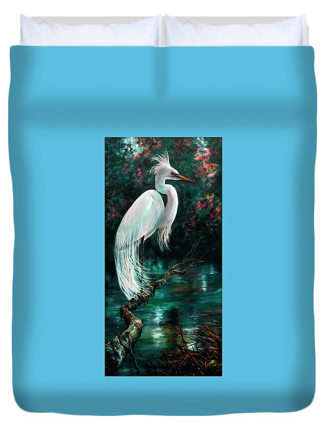 Nature Duvet Cover featuring the painting Out On A Limb by Lynne Pittard