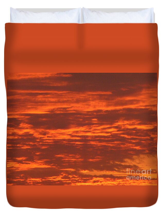 Outrageous Duvet Cover featuring the photograph Outrageous Orange Sunrise by Rockin Docks Deluxephotos