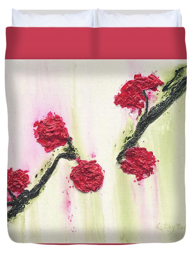 Roses Duvet Cover featuring the painting S R R Seeks Same by Kathryn Riley Parker