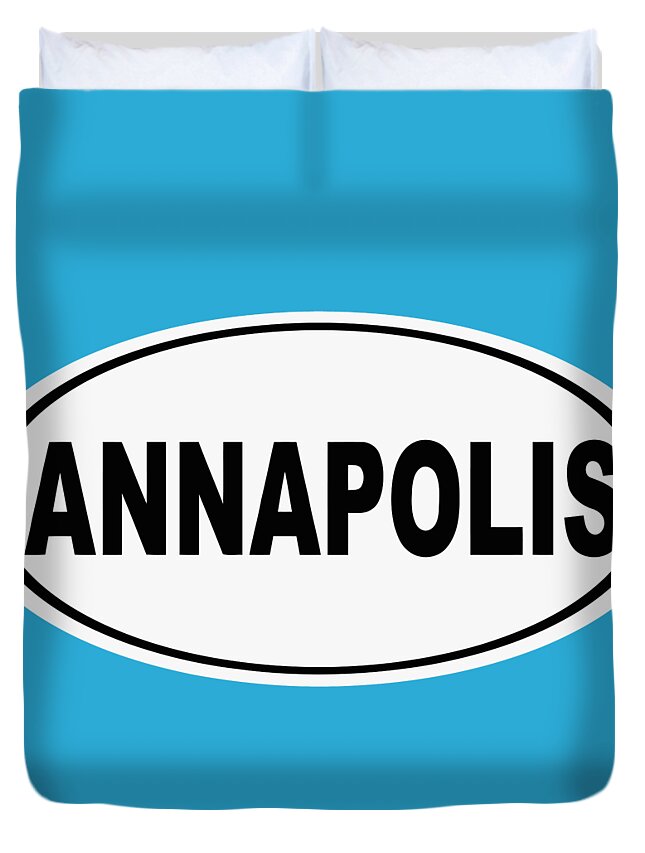 Annapolis Duvet Cover featuring the photograph Oval Annapolis Maryland Home Pride by Keith Webber Jr