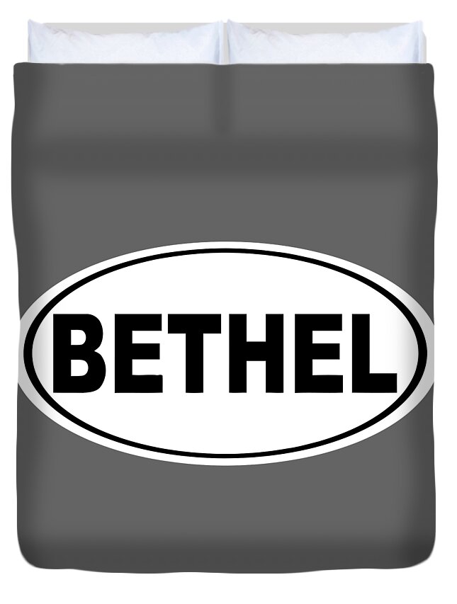 Bethel Duvet Cover featuring the photograph Oval Bethel Connecticut Home Prid by Keith Webber Jr