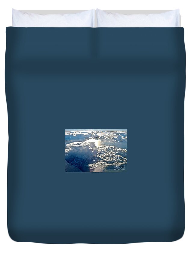 Clouds Duvet Cover featuring the photograph Over The Clouds by Elisabeth Derichs