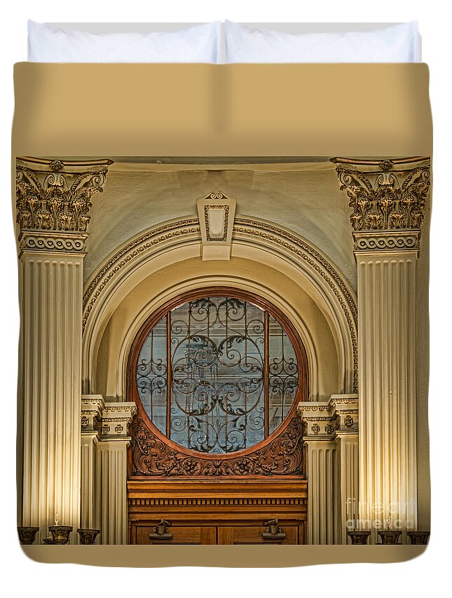 Window Duvet Cover featuring the photograph Over the Door by Steven Parker