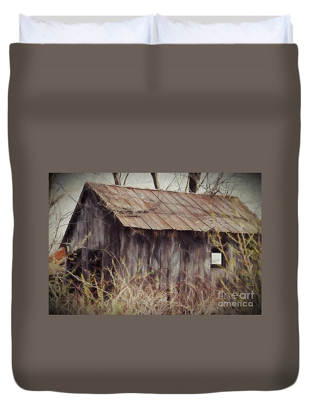 Barn Duvet Cover featuring the photograph Overgrown by Kerri Farley
