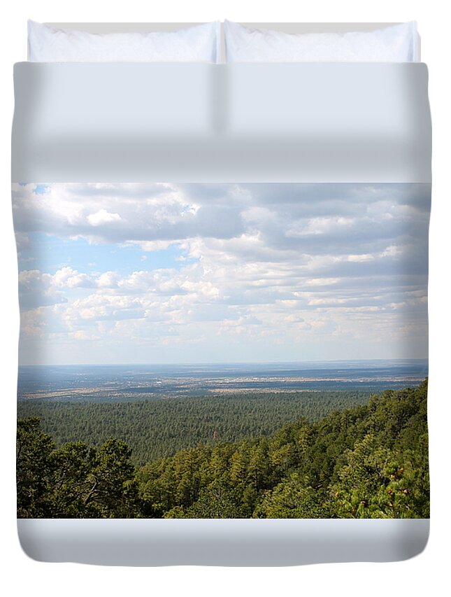 Pinetop Duvet Cover featuring the photograph Overlooking Pinetop by Pamela Walrath