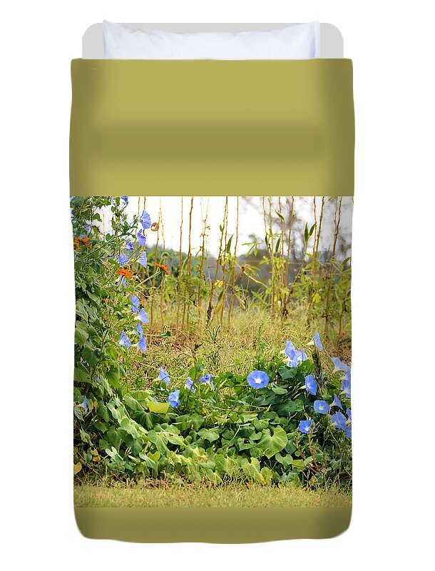 Floral Duvet Cover featuring the photograph Overtaking Beauty by Jan Amiss Photography