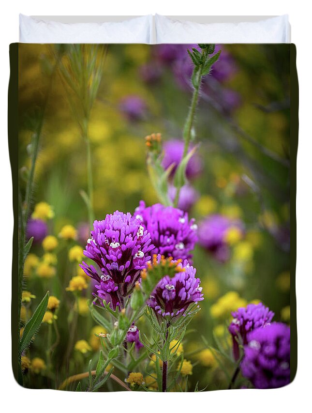 Blm Duvet Cover featuring the photograph Owl's Clover by Peter Tellone