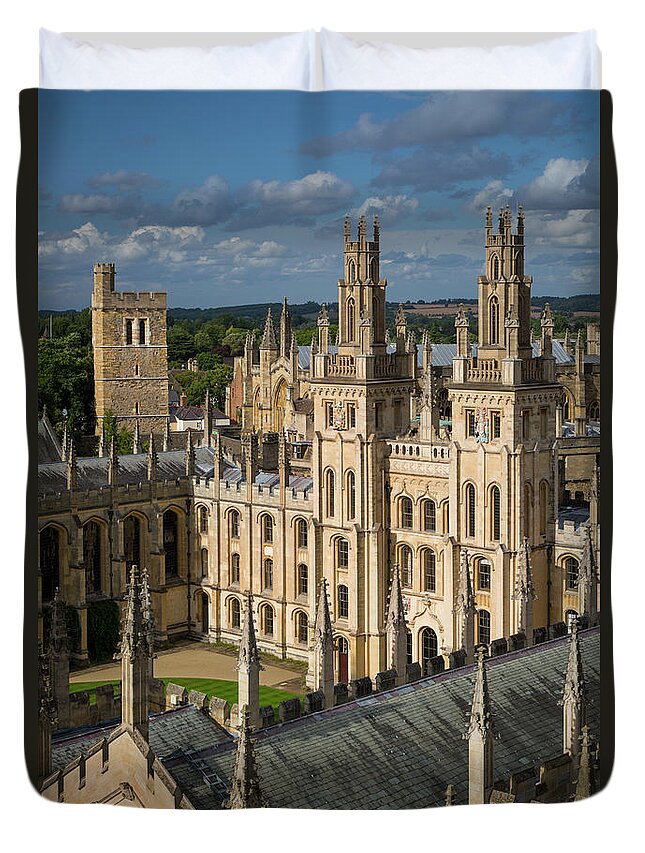 Oxford Duvet Cover featuring the photograph Oxford Spires by Brian Jannsen