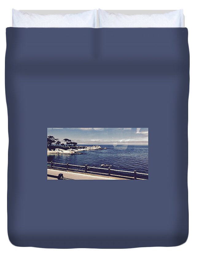 Pacific Ocean Duvet Cover featuring the photograph Pacific Grove in Northern California by Kenlynn Schroeder