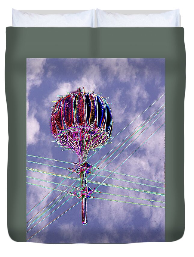 Seattle Duvet Cover featuring the photograph Pacific Science Center Lamp 2 by Tim Allen