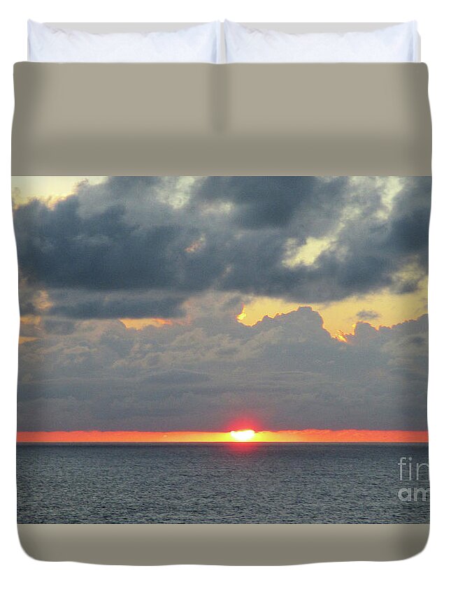 Sunrise Duvet Cover featuring the photograph Pacific Sunset Off Baja California, by Randall Weidner