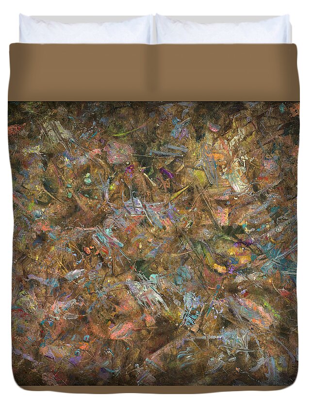 Abstract Duvet Cover featuring the painting Paint number 18 by James W Johnson
