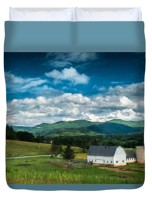 Asheville Duvet Cover featuring the photograph Painted Barn by Joye Ardyn Durham