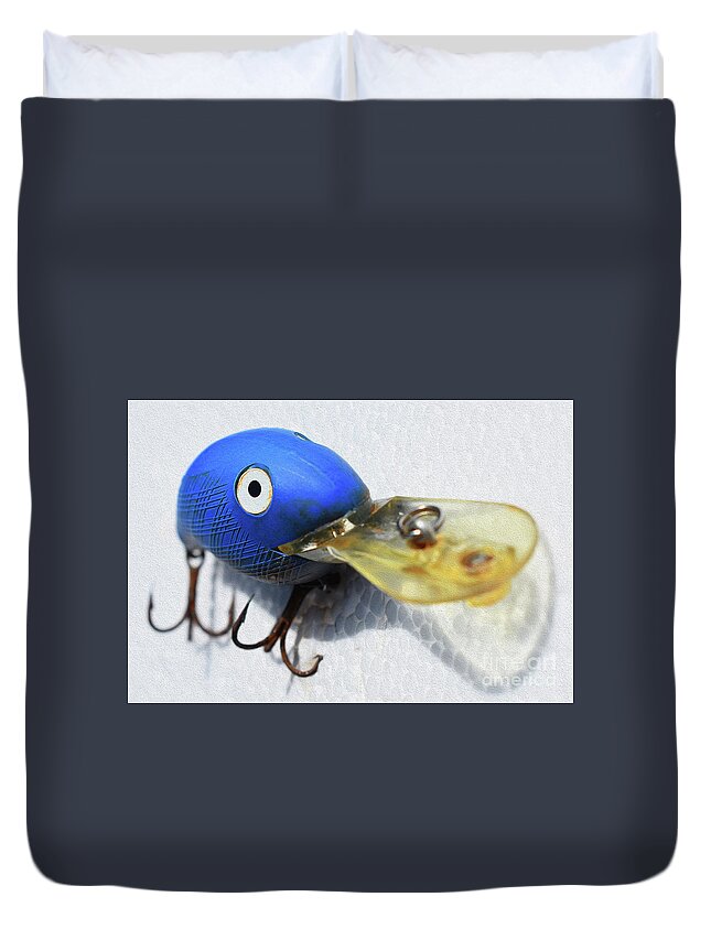 Intense Duvet Cover featuring the photograph Painted Blue Diver by Skip Willits