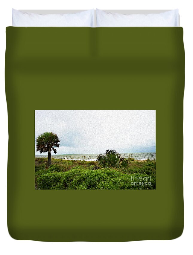 Intense Duvet Cover featuring the photograph Painted Edisto Beach by Skip Willits