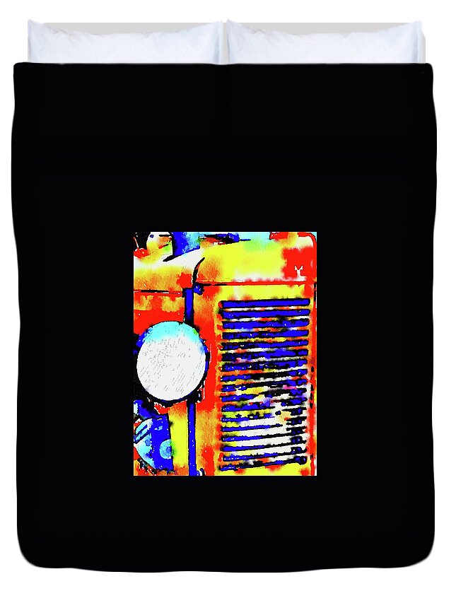 Abstract Truck Grill And Headlight Duvet Cover featuring the photograph Truck Grill abstract by Sandra Lee Scott