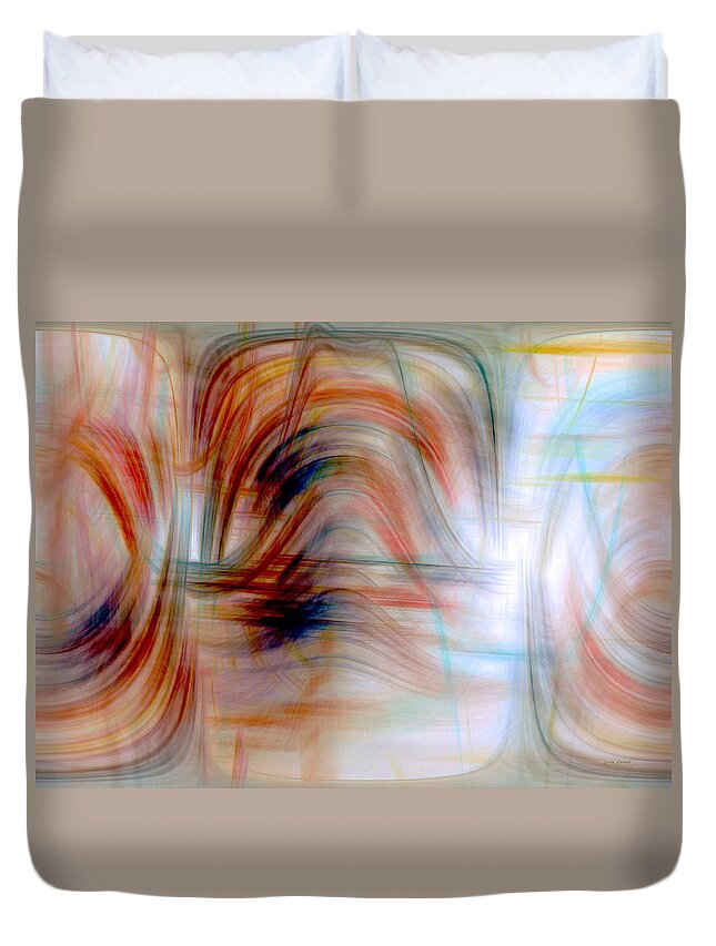 Digital Art Duvet Cover featuring the digital art Painted Windows by Linda Sannuti